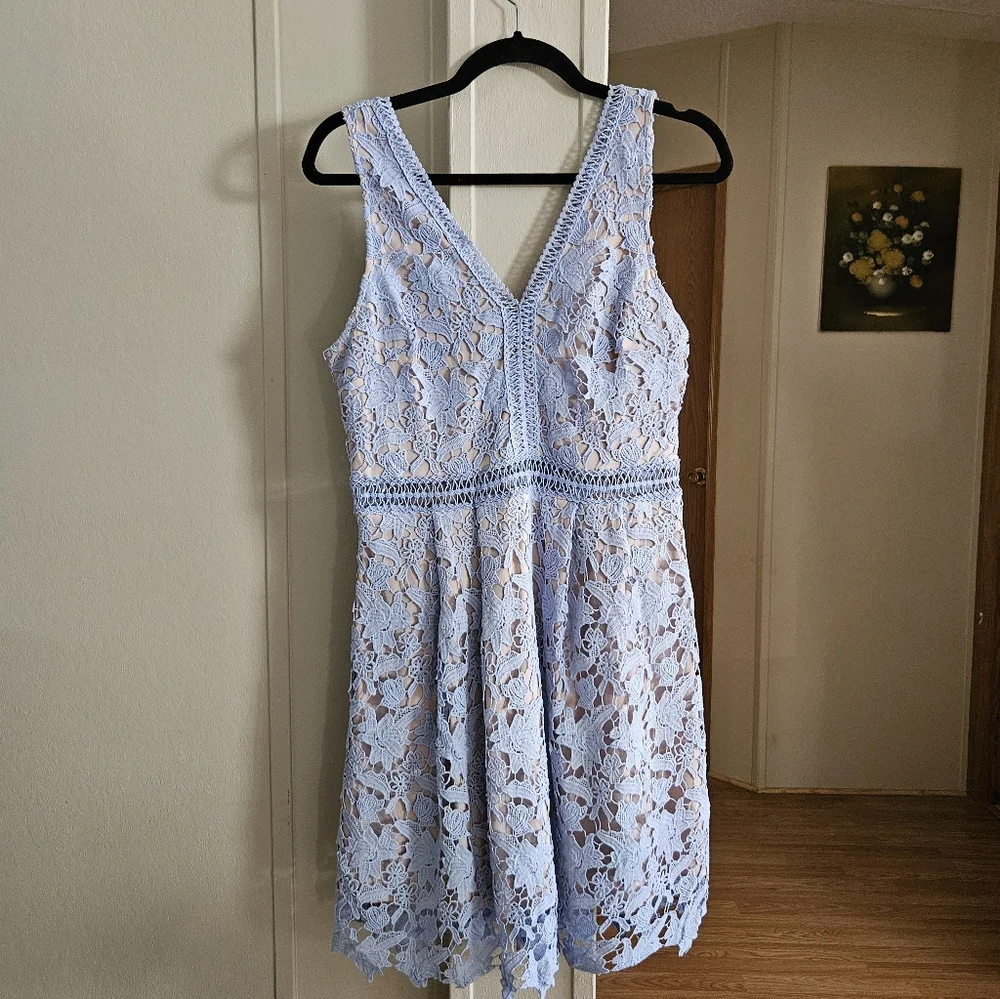 Francesca's Collections Lace Detail Dress - Picture 2 of 5